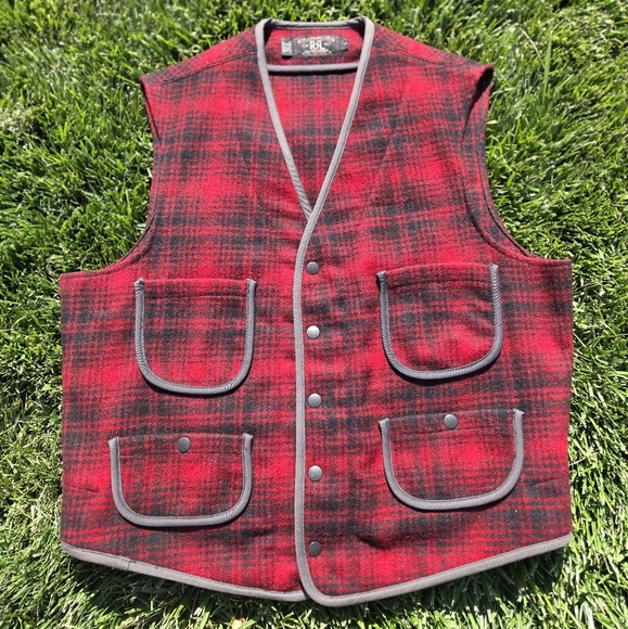 Ralph Lauren Other - Vintage DOUBLE RL RRL Ralph Lauren Wool Vest Plaid Pattern L Size Men's